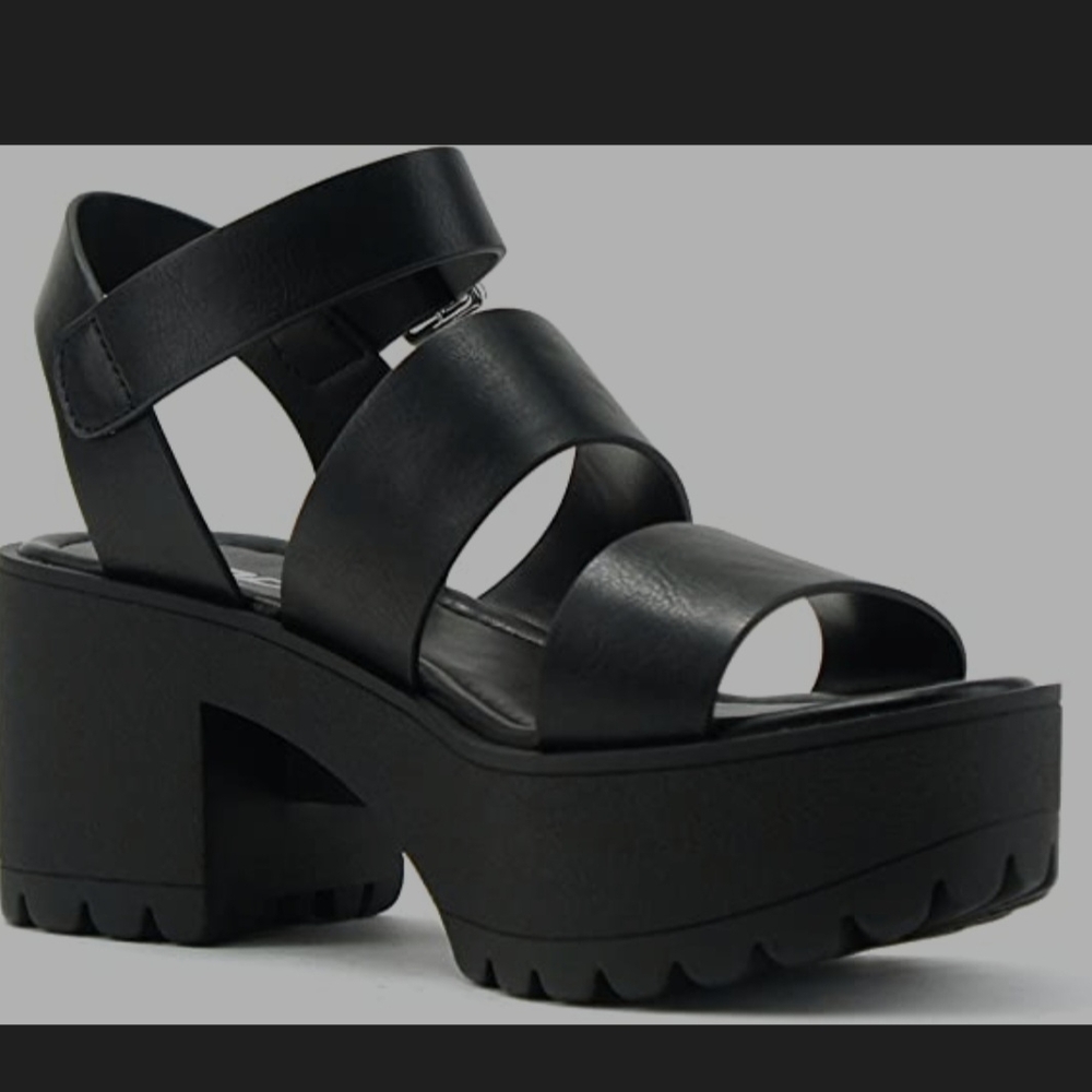 Soda Black Platform Sandals, Lightly Used
